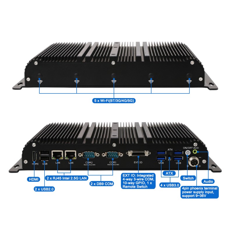 Industrial Fanless edge AI PC  - đánh giá và giá Fanless Industrial Pc Rs485 Core I7